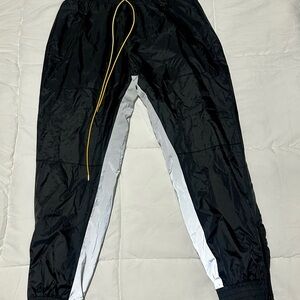 Rhude Flight Suit Nylon Track Pants Black w/ Silver Reflecting Strip XL